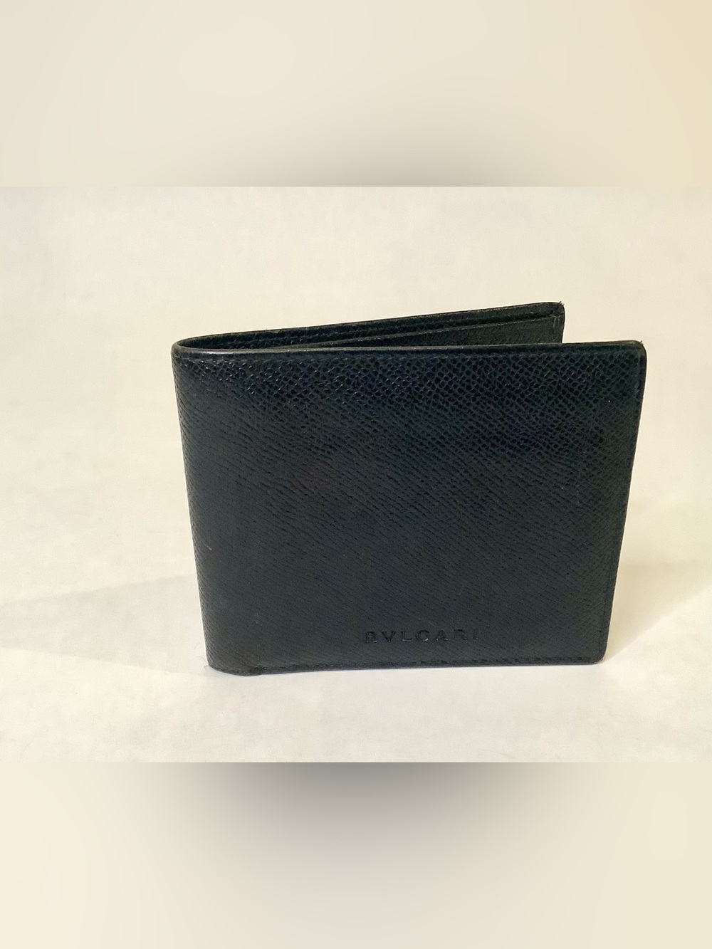 Bulgari Black Textured Leather Card & Key Wallet